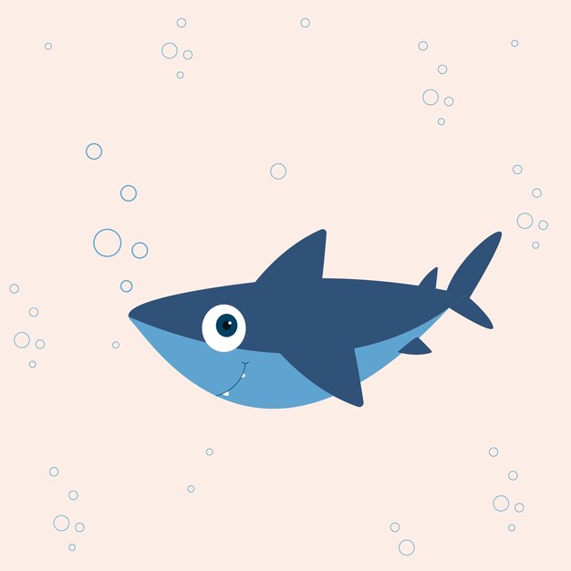 Flat design baby shark