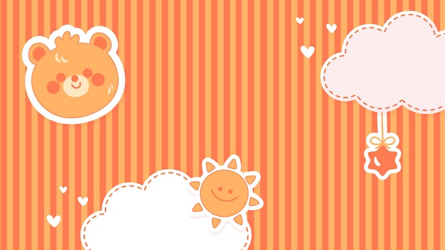 Free vector flat design baby shower zoom background