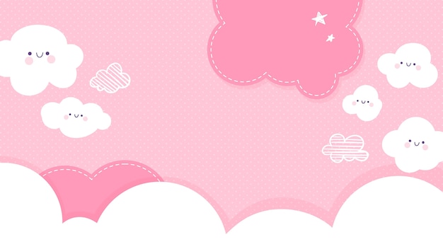 Free vector flat design baby shower zoom background