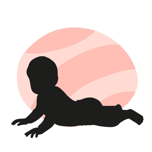 Free vector flat design baby silhouette