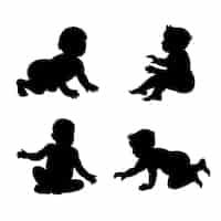 Free vector flat design baby silhouette