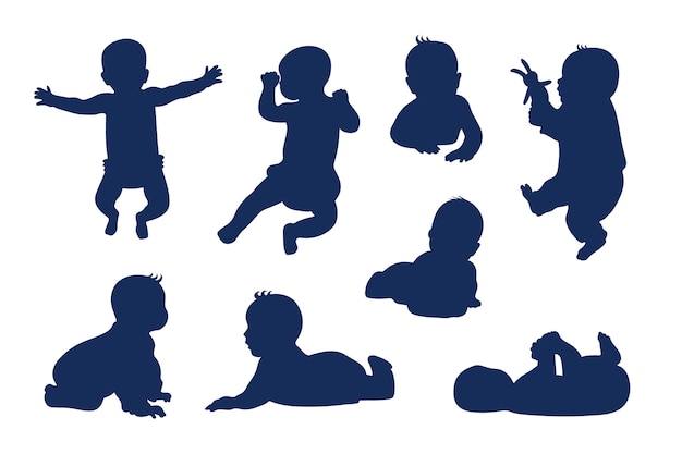 Free vector flat design baby silhouette