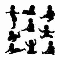 Free vector flat design baby silhouette