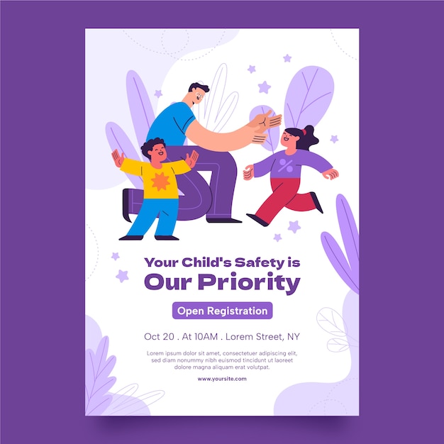 Free vector flat design babysitting  job poster