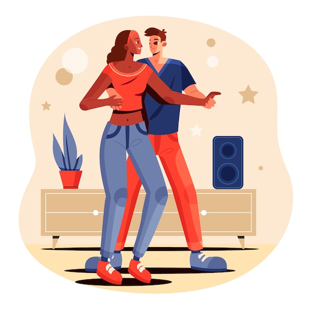 Flat design bachata illustration