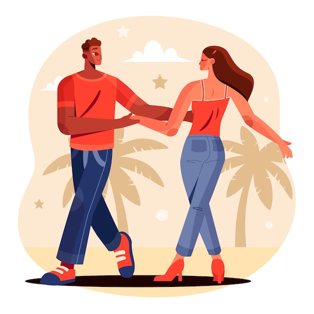 Free vector flat design bachata illustration