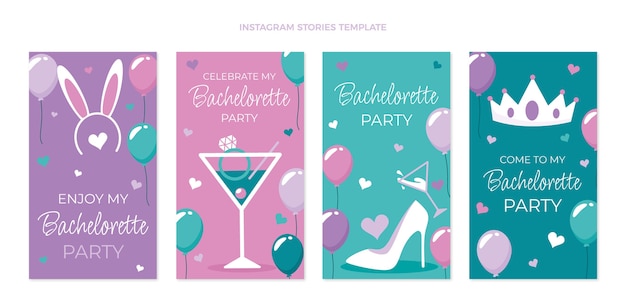 Free vector flat design bachelorette template