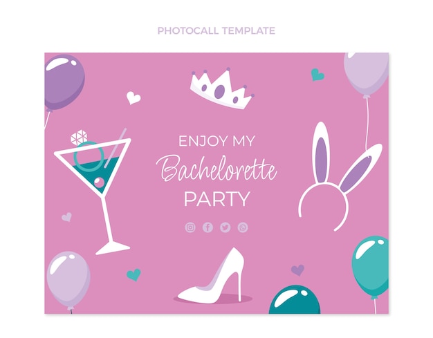 Free vector flat design bachelorette template