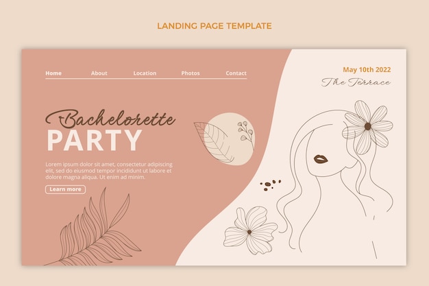 Flat design bachelorette template