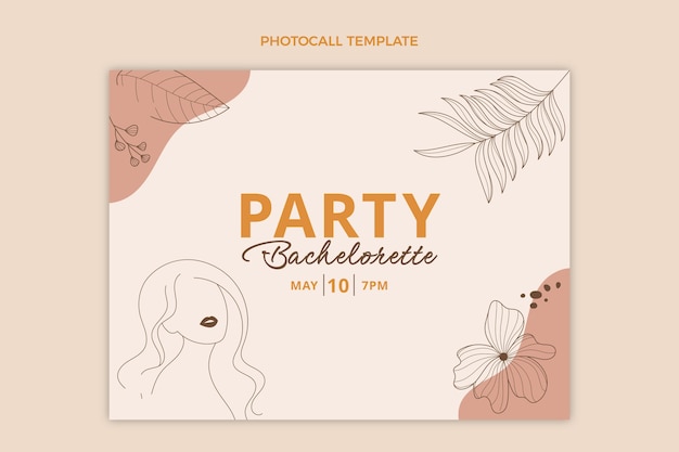 Flat design bachelorette template