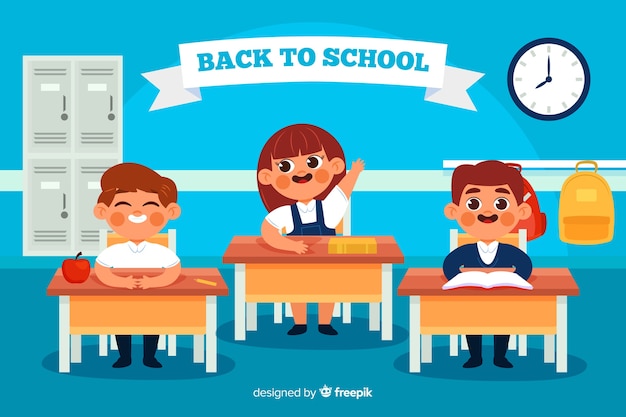 Free vector flat design back to school background