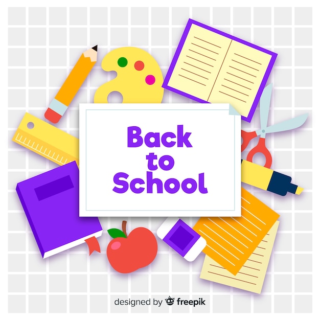 Free vector flat design back to school background