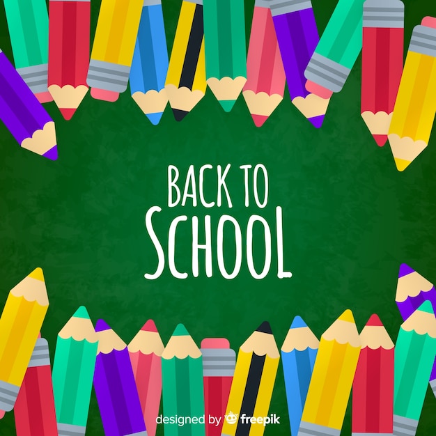 Free vector flat design back to school background