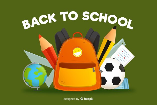 Flat design back to school background