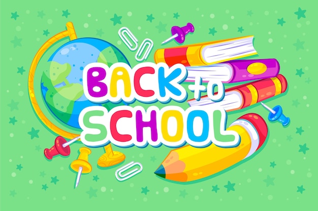 Flat design back to school background