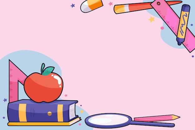 Free vector flat design back to school background