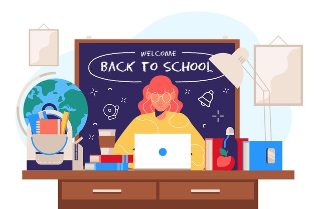 Flat design back to school background