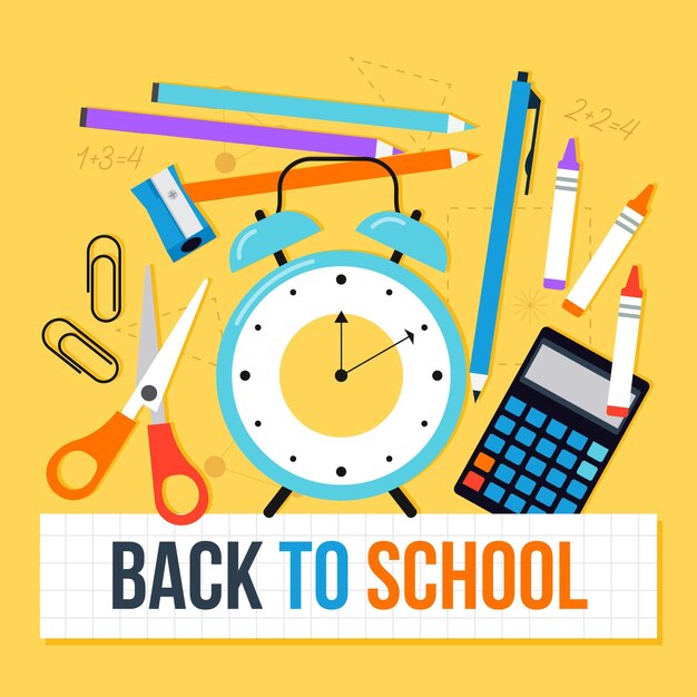 Free vector flat design background back to school