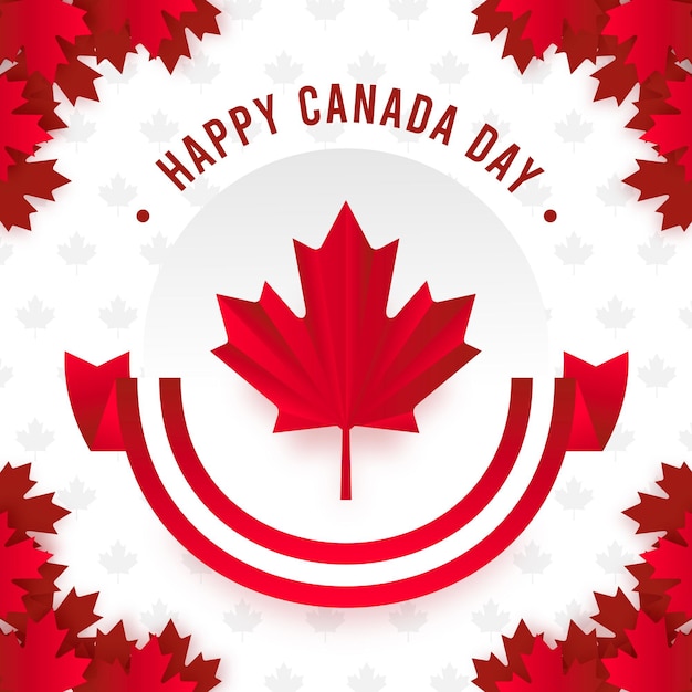 Flat design background canada day