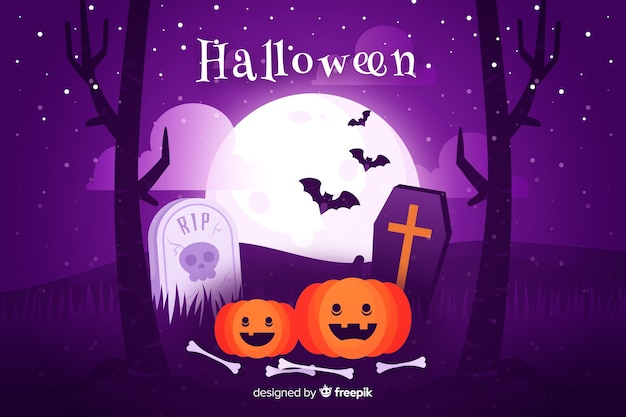 Flat design background for halloween