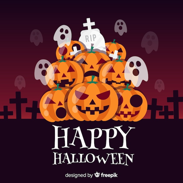 Free vector flat design background for halloween