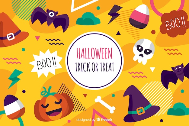 Flat design background for halloween