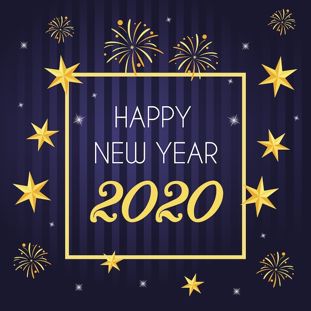 Flat design background new year 2020