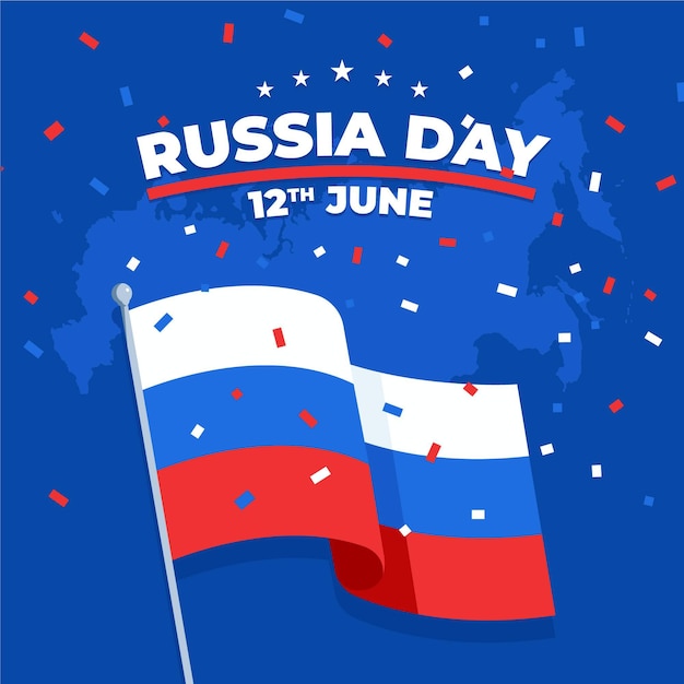 Free vector flat design background russia day