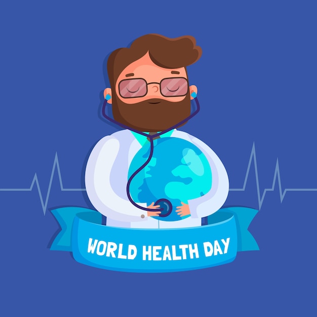 Flat design background world health day