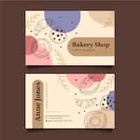 Free vector flat design bakery business card template