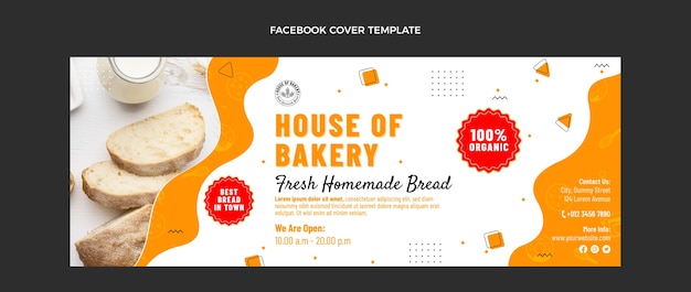 Free vector flat design bakery facebook cover