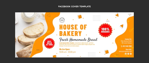 Flat design bakery facebook cover