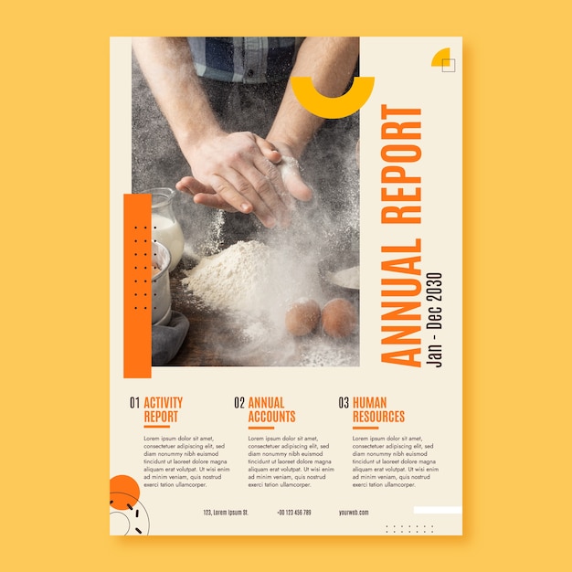 Flat design bakery shop annual report