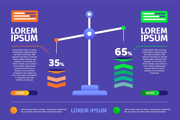 Плоский дизайн баланса инфографики