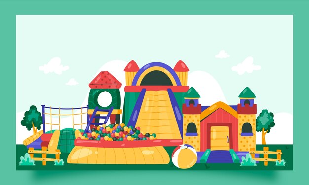 Free vector flat design ball pit twitch background