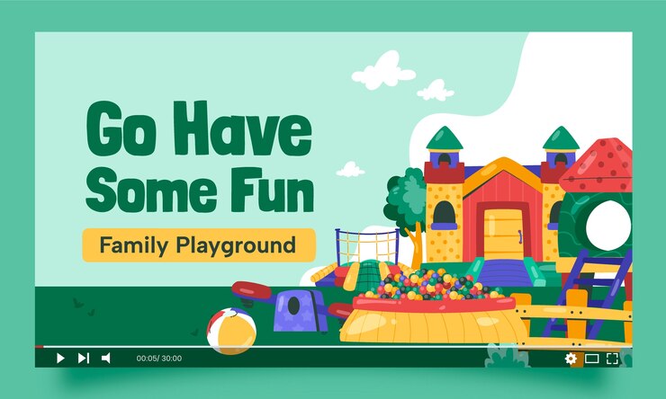 Free Vector flat design ball pit   youtube thumbnail