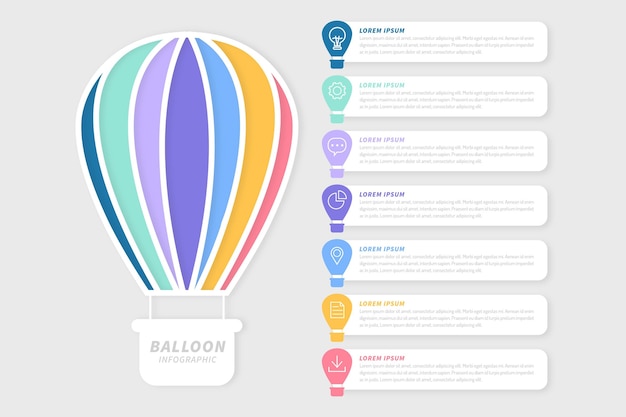 Flat design balloon infographic