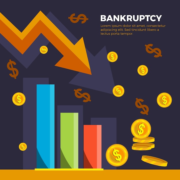 Free vector flat design bancruptcy