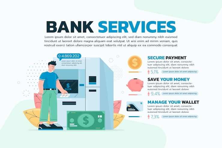 Free Vector flat design bank business infographic