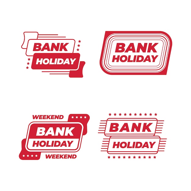 Free vector flat design bank holiday labels set