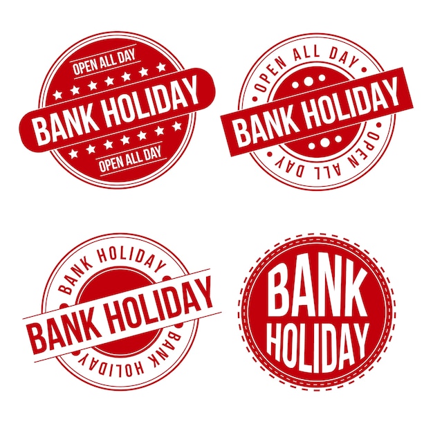 Free vector flat design bank holiday labels