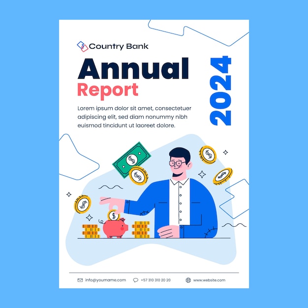 Free vector flat design banking business  annual report