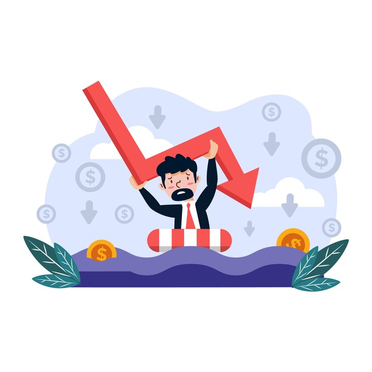 無料Vector フラットなデザイン破産イラストコンセプト