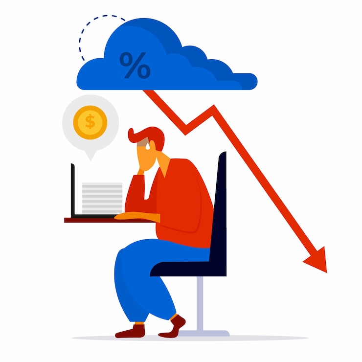 Free Vector flat design bankruptcy money deficit