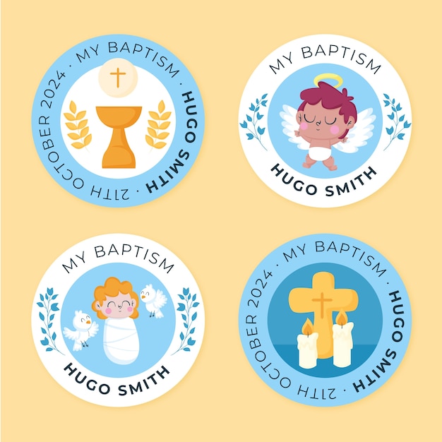 Flat design baptism template