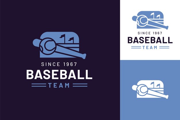 Modello di logo di baseball design piatto