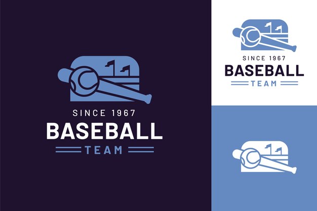 Плоский дизайн логотипа бейсбола