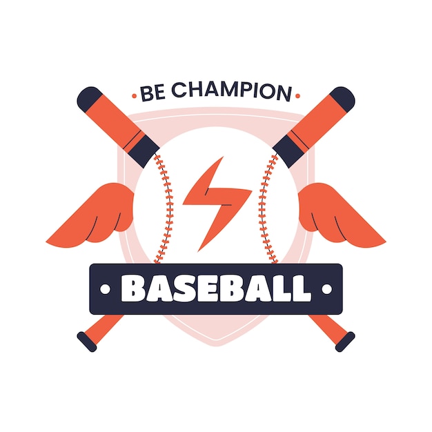 Flat design baseball logo template