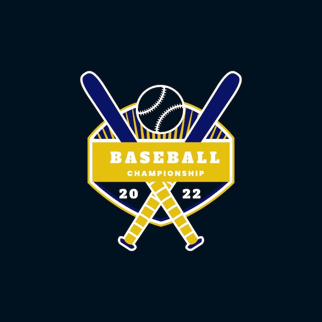 Free vector flat design baseball logo template