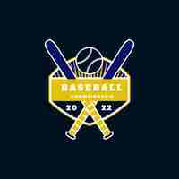 Free vector flat design baseball logo template